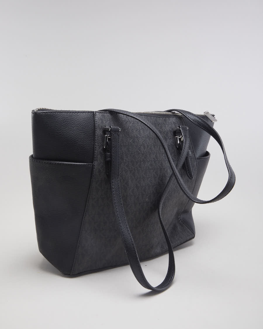 Michael Kors Black &amp; Grey Monogram Print Handbag - O/S