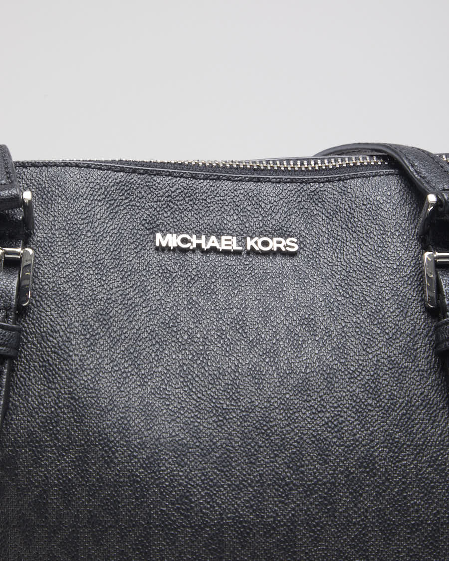 Michael Kors Black & Grey Monogram Print Handbag - O/S