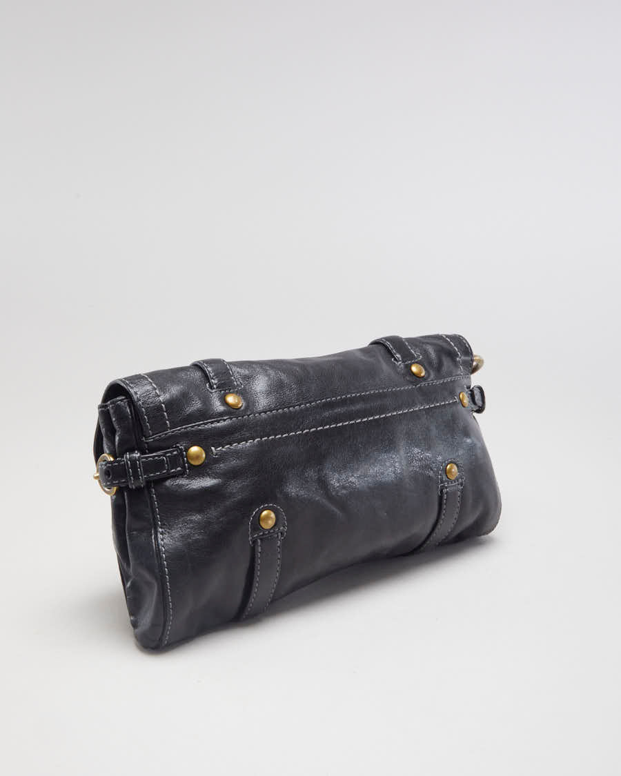 Coach Black Leather Clutch With Gold Hardware - O/S