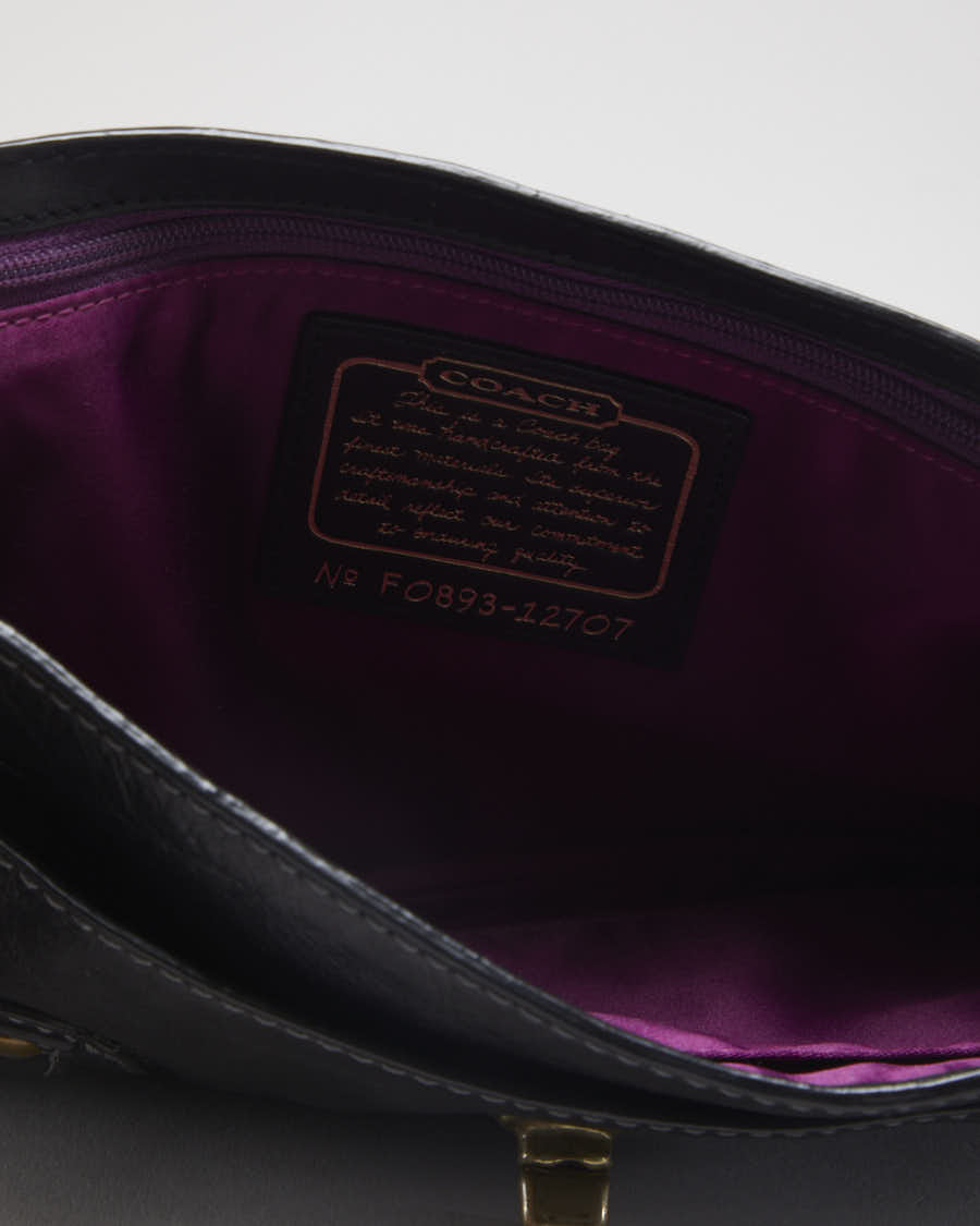 Coach Black Leather Clutch With Gold Hardware - O/S