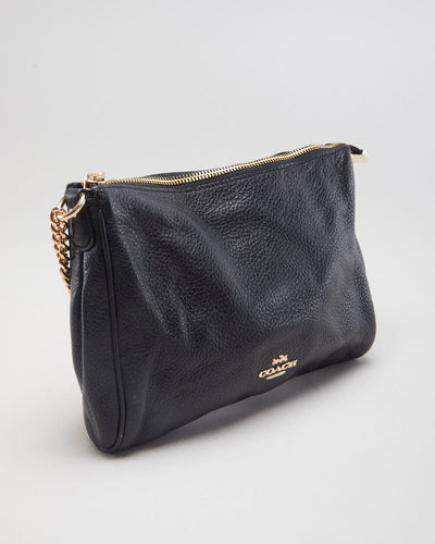Coach Black Black Pebbled Leather Handbag - O/S