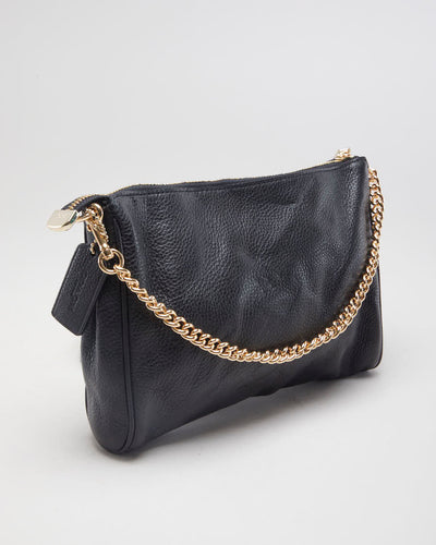 Coach Black Black Pebbled Leather Handbag - O/S