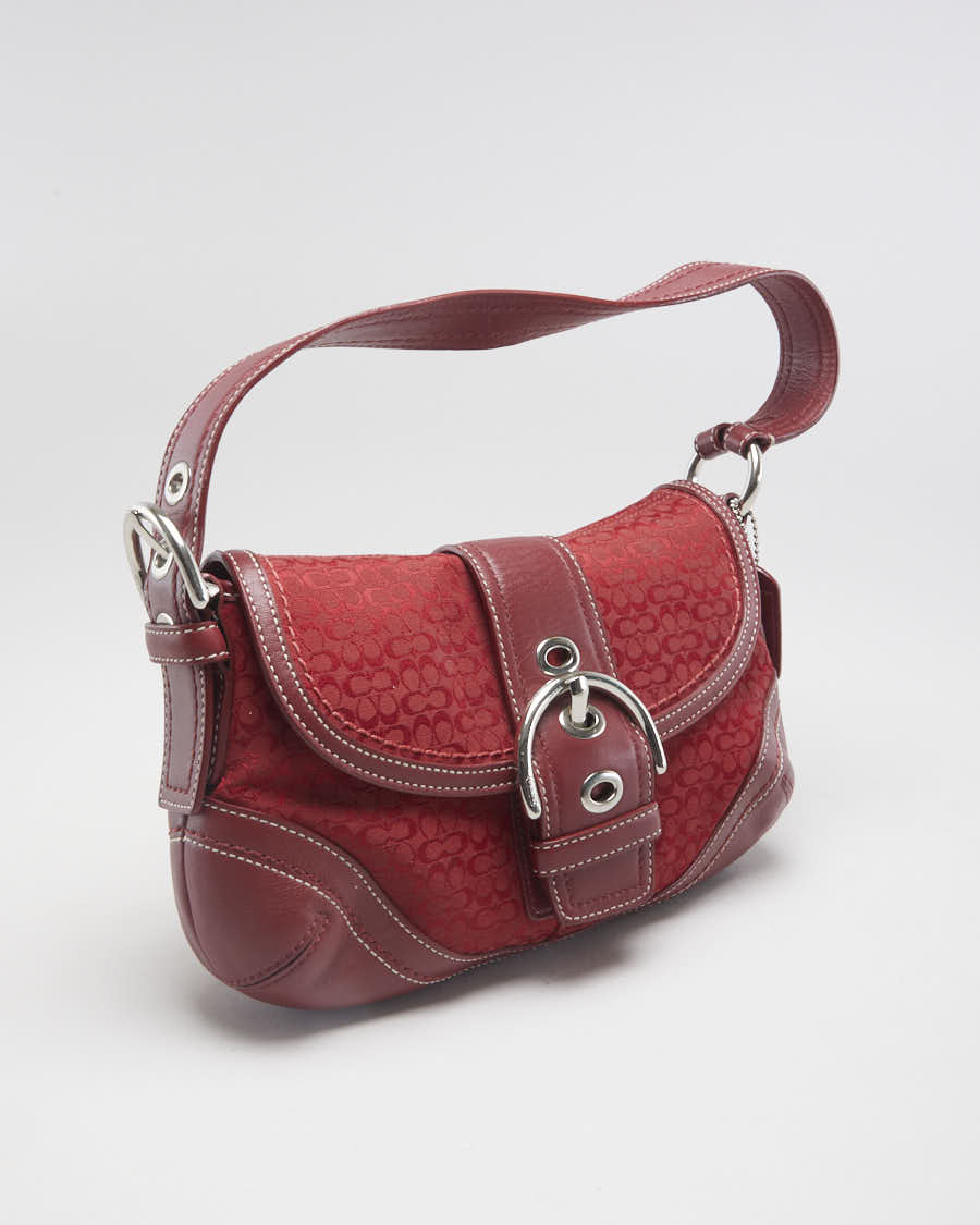 Y2K 00s Coach Red Monogram Handbag - O/S