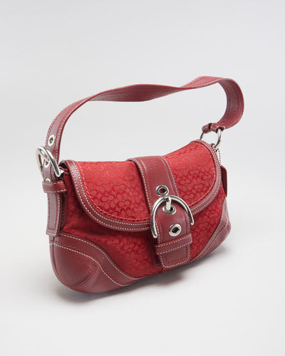 Y2K 00s Coach Red Monogram Handbag - O/S