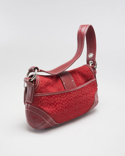 Y2K 00s Coach Red Monogram Handbag - O/S