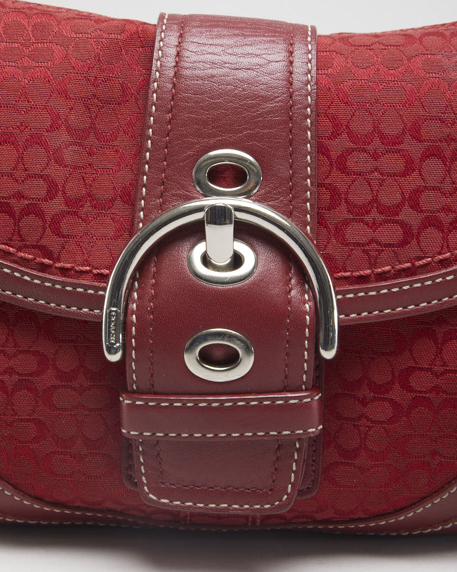 Y2K 00s Coach Red Monogram Handbag - O/S