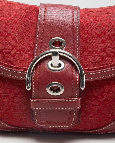 Y2K 00s Coach Red Monogram Handbag - O/S