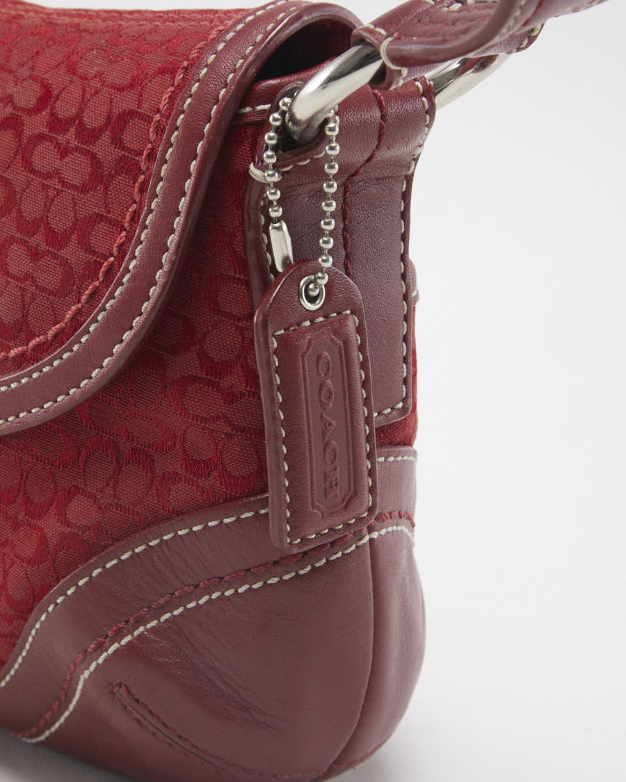 Y2K 00s Coach Red Monogram Handbag - O/S