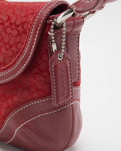 Y2K 00s Coach Red Monogram Handbag - O/S