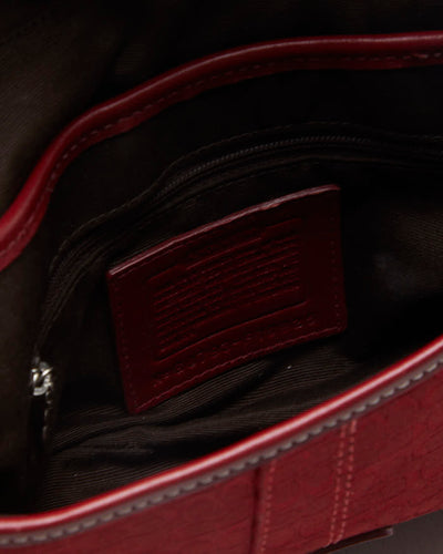 Y2K 00s Coach Red Monogram Handbag - O/S