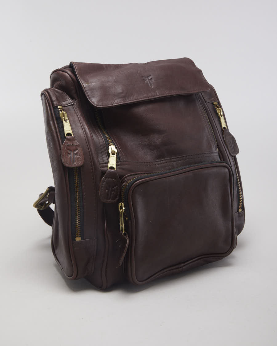 Frye Brown Leather Backpack - O/S
