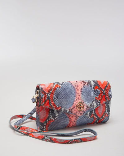 Tory Burch Neon Snakeskin Patterned Shoulder Bag - O/S
