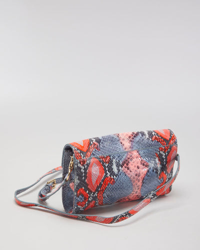Tory Burch Neon Snakeskin Patterned Shoulder Bag - O/S