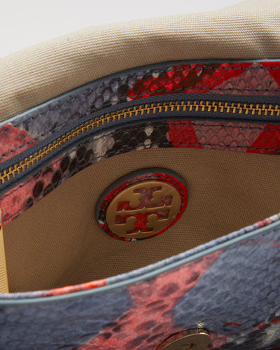 Tory Burch Neon Snakeskin Patterned Shoulder Bag - O/S