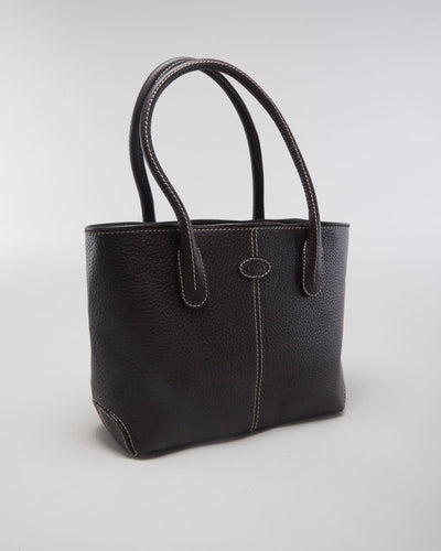 Y2K 00s Tod's Leather Tote Shoulder Bag - O/S