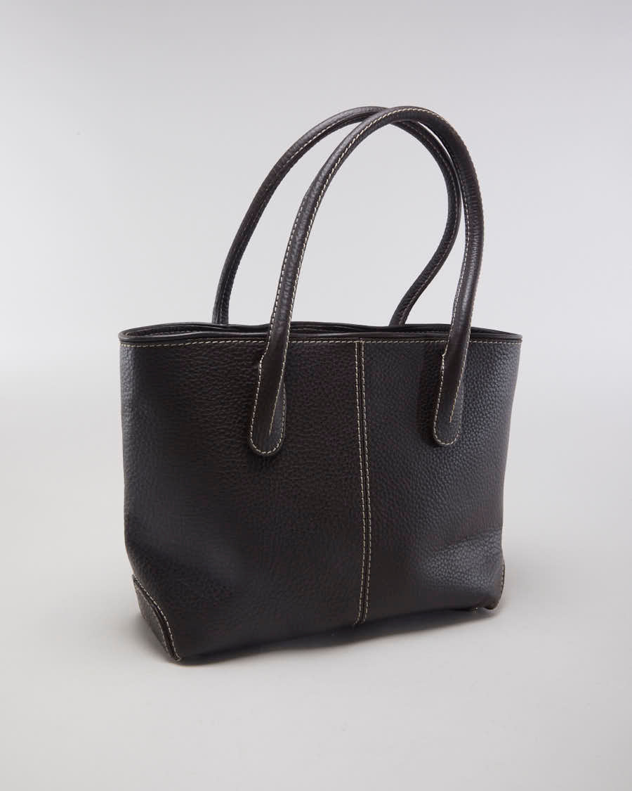 Y2K 00s Tod's Leather Tote Shoulder Bag - O/S