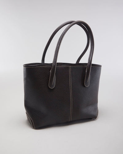 Y2K 00s Tod's Leather Tote Shoulder Bag - O/S