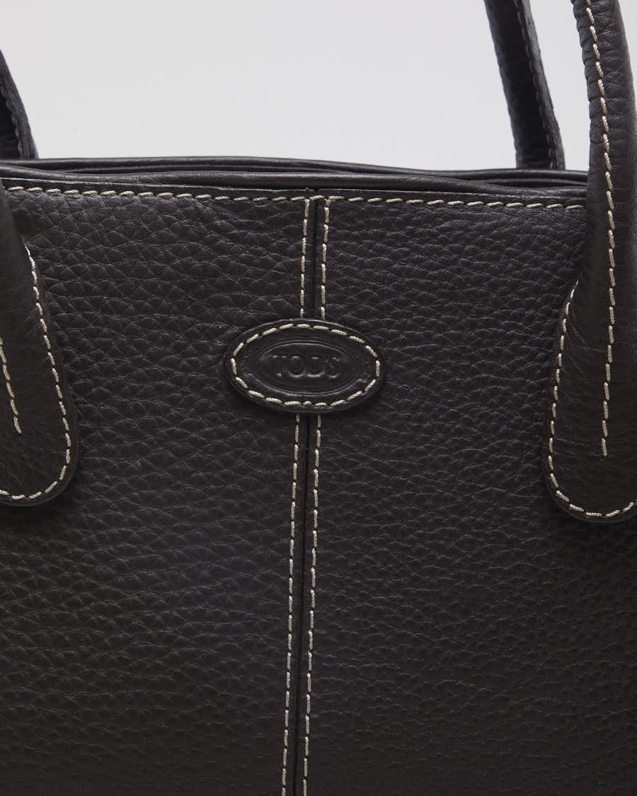 Y2K 00s Tod's Leather Tote Shoulder Bag - O/S
