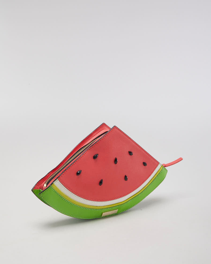 Kate Spade Make a Splash Watermelon Leather Clutch Bag - O/S