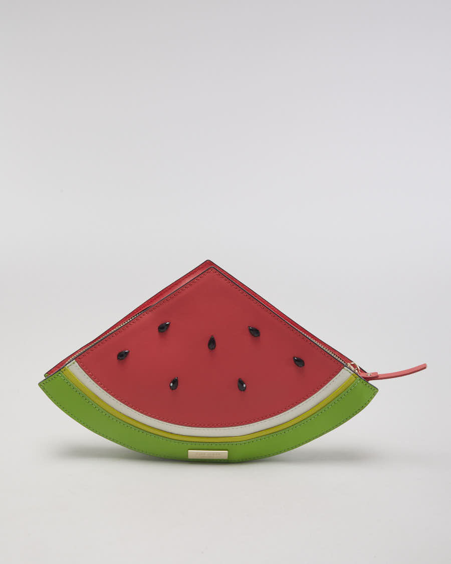 Kate Spade Make a Splash Watermelon Leather Clutch Bag - O/S