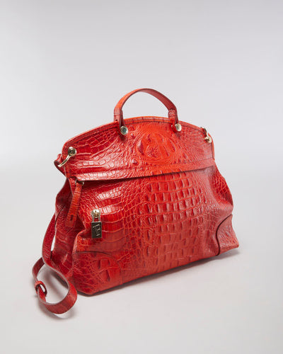 Vintage Furla Orange Leather Bag