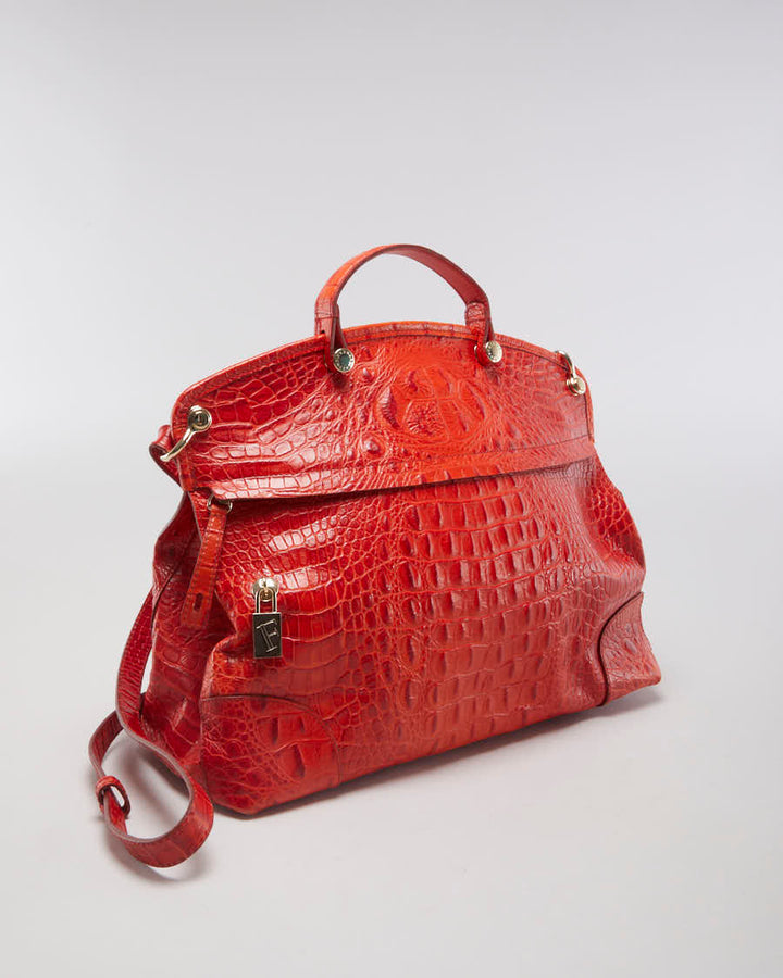 Vintage Furla Orange Leather Bag