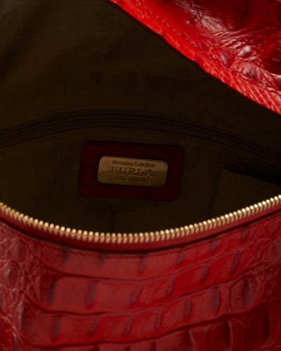 Vintage Furla Orange Leather Bag