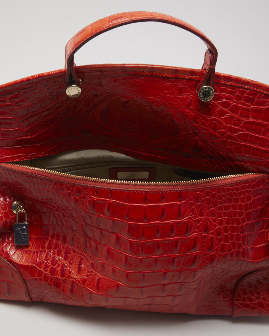 Vintage Furla Orange Leather Bag