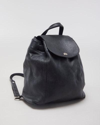 Vintage Longchamp Backpack in Black Leather