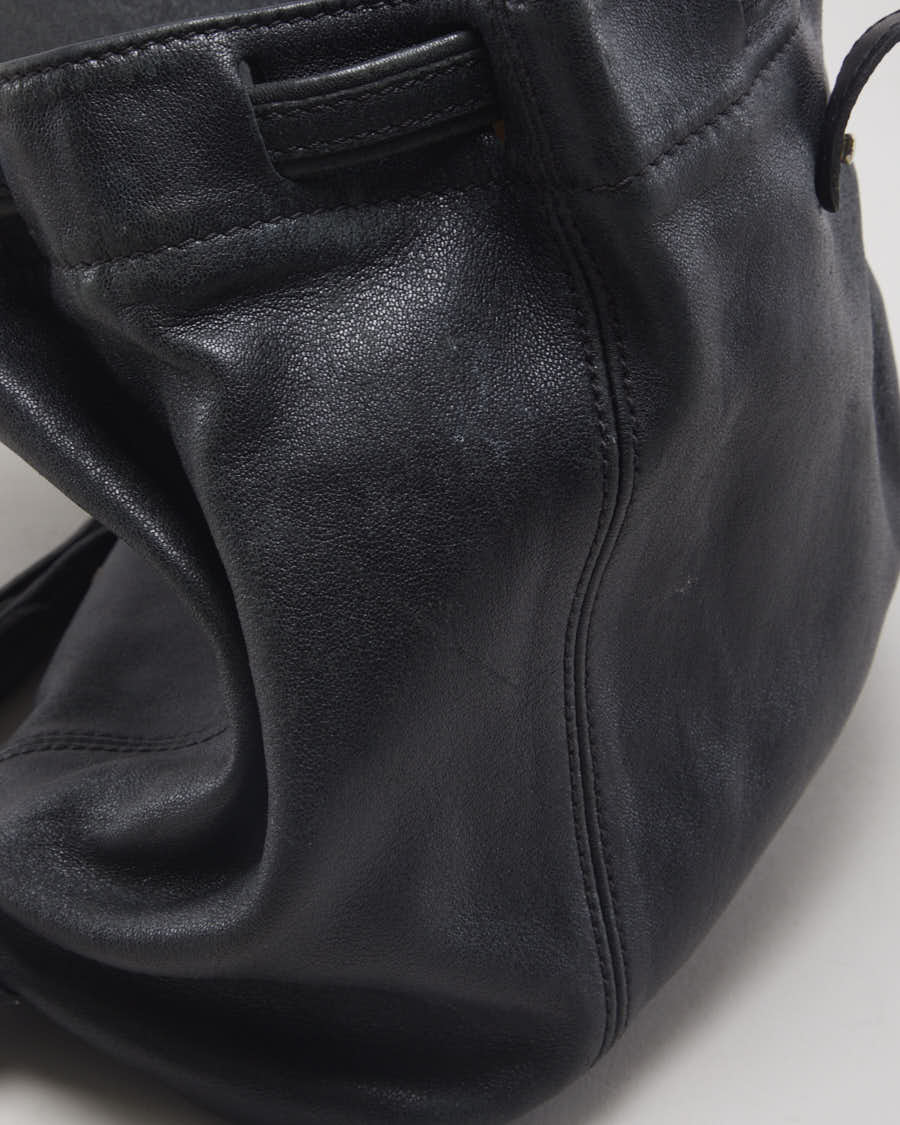 Vintage Longchamp Backpack in Black Leather