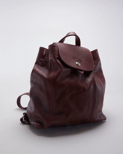 Vintage Longchamp Backpack in Burgundy Leather