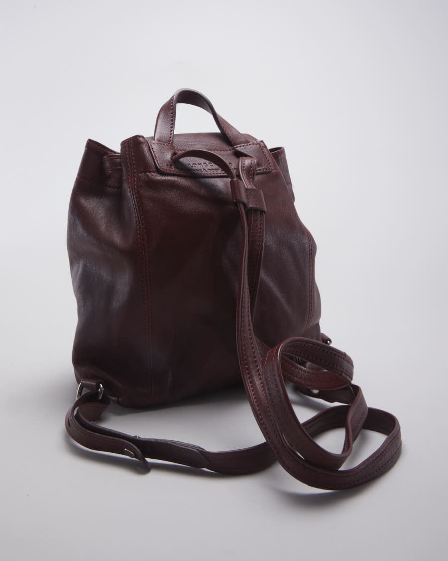 Vintage Longchamp Backpack in Burgundy Leather