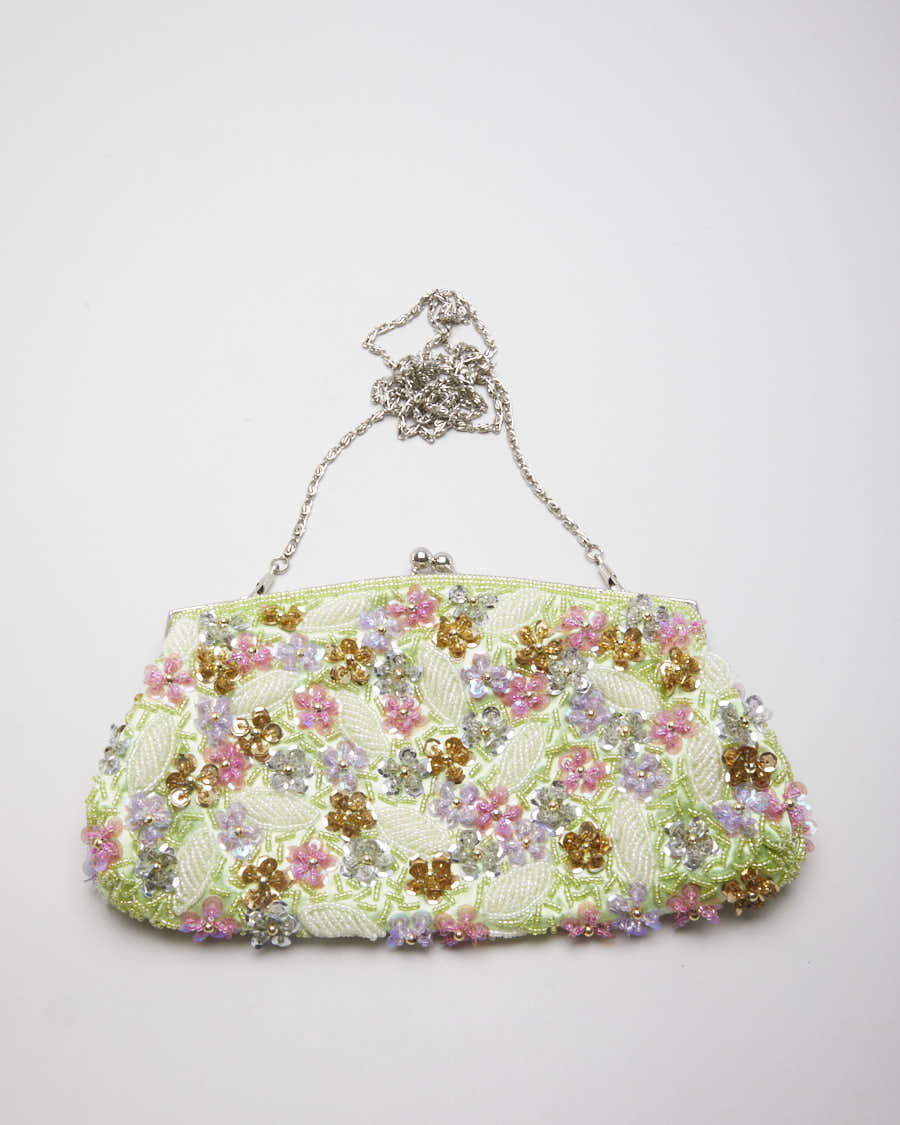 90's Beaded Floral Mini Bag