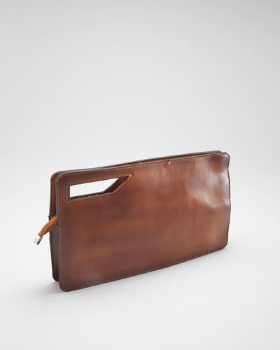 Vintage Western Brown Leather Clutch
