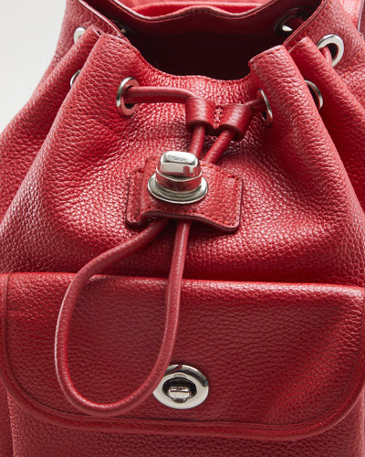 Red Leather Coach Mini Backpack