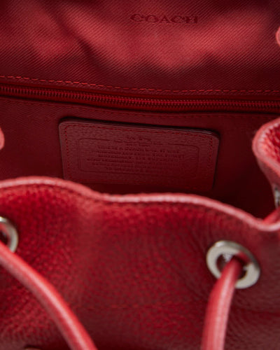 Red Leather Coach Mini Backpack