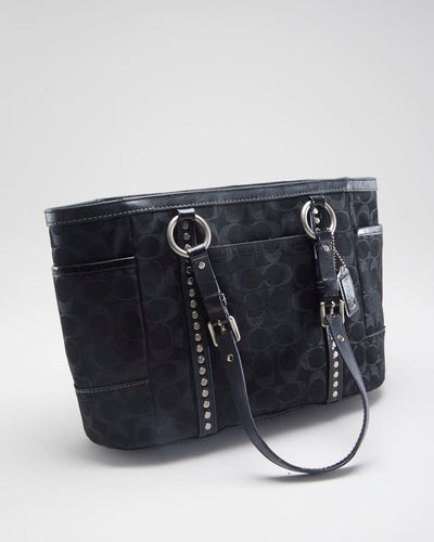 All Black Monogram Coach Bag