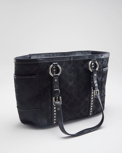 All Black Monogram Coach Bag