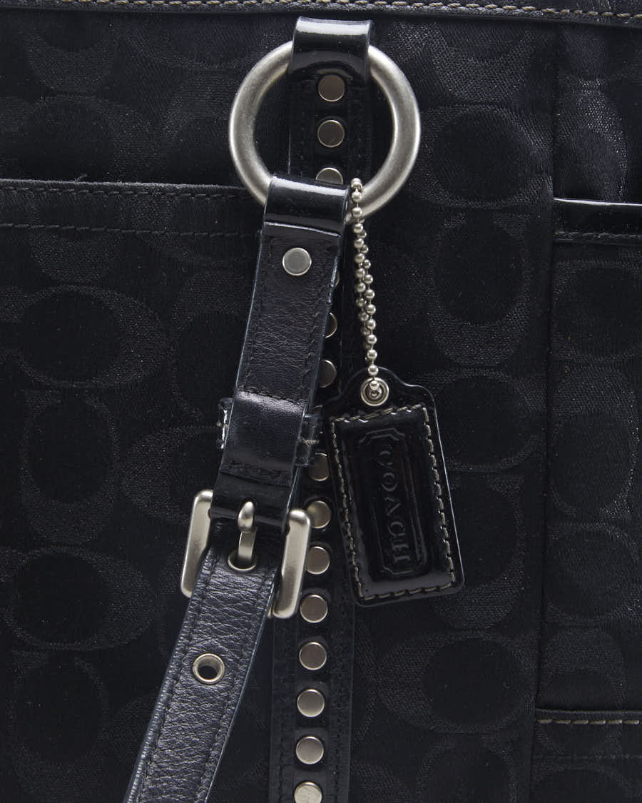 All Black Monogram Coach Bag