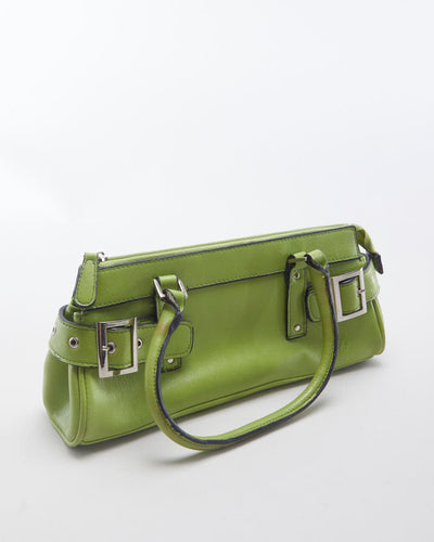 Y2K 00s Lime Green Pleather Handbag - O/S