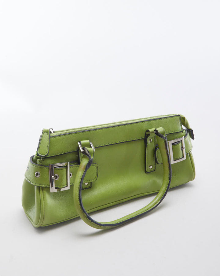 Y2K 00s Lime Green Pleather Handbag - O/S