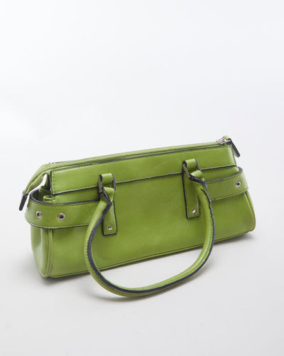 Y2K 00s Lime Green Pleather Handbag - O/S