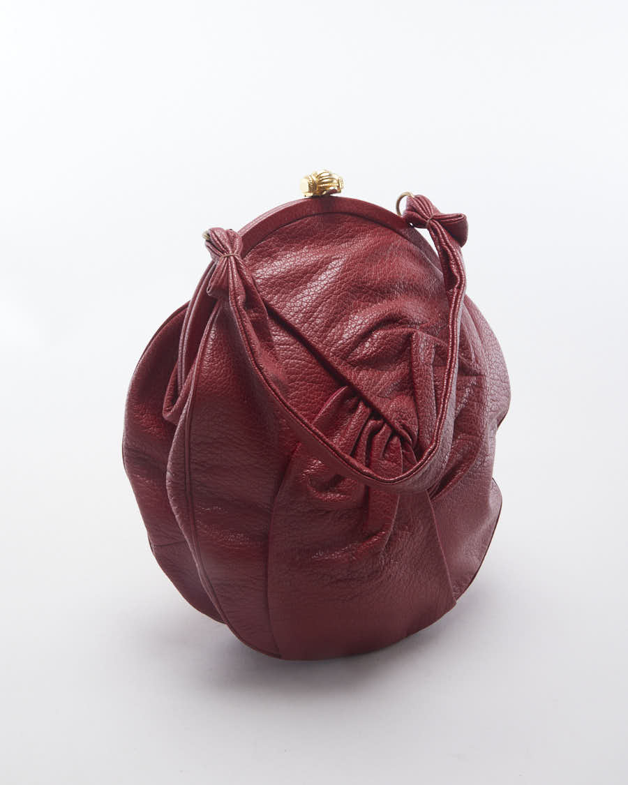 Vintage 60s Red Leather Evening Handbag - O/S