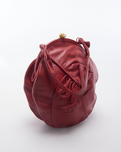 Vintage 60s Red Leather Evening Handbag - O/S