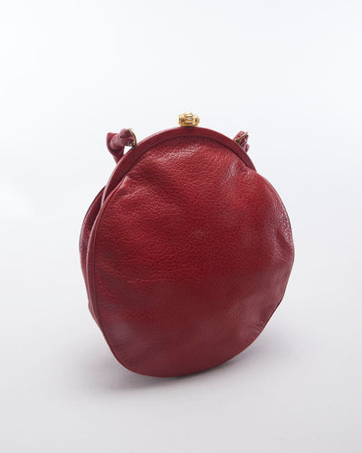 Vintage 60s Red Leather Evening Handbag - O/S