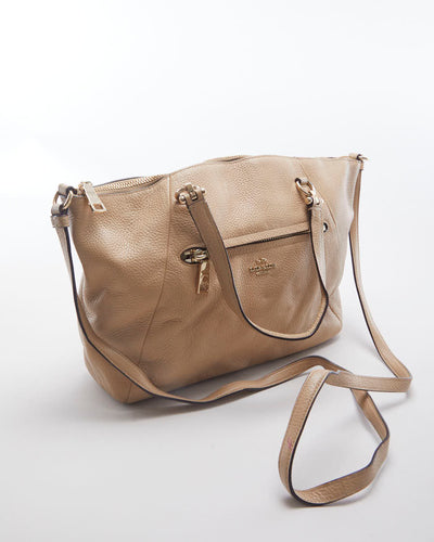 Coach Beige Leather Crossbody Bag - O/S