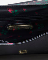 Betsey Johnson Black Pleather Gold Safety Pin Bag - O/S