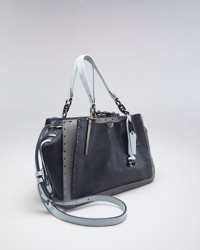 Coach Gun Metal Grey Leather Crossbody Bag - O/S