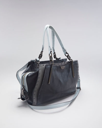 Coach Gun Metal Grey Leather Crossbody Bag - O/S