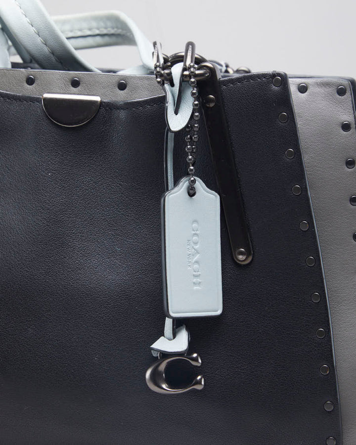 Coach Gun Metal Grey Leather Crossbody Bag - O/S